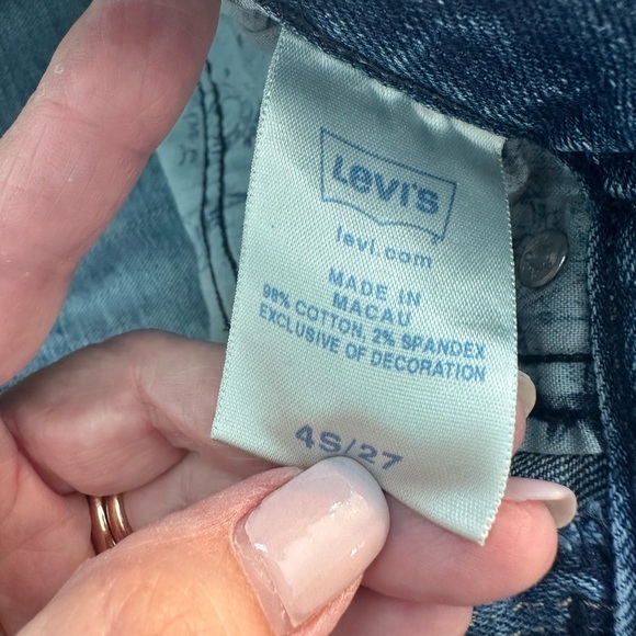 Levi’s 522 Ultra Low Boot Cut Jeans Distressed Pre-Loved Size 4/27 Relaxed Fit - Picture 5 of 10